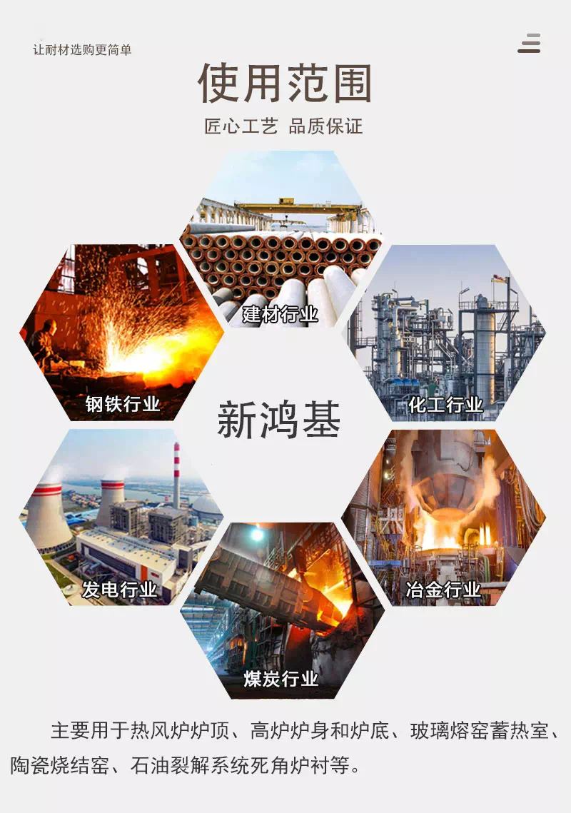 高温莫来石砖适用范围